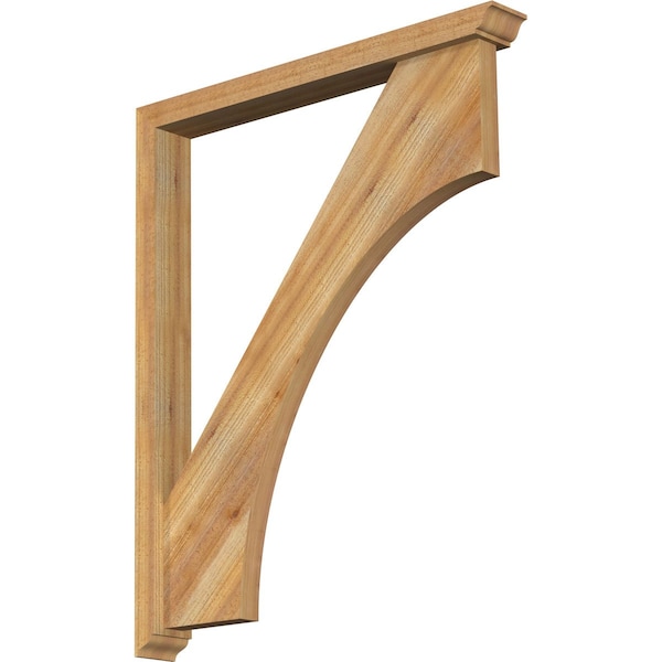 Ekena Millwork Westlake Traditional Rough Sawn Bracket w/ Offset Brace, Western Red Cedar, 4"W x 34"D x 42"H BKT0402X34X42WTL01RWR - main